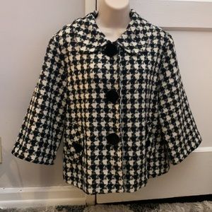 Black and White checkered houndstooth jacket Peacoat cute luxury kawaii